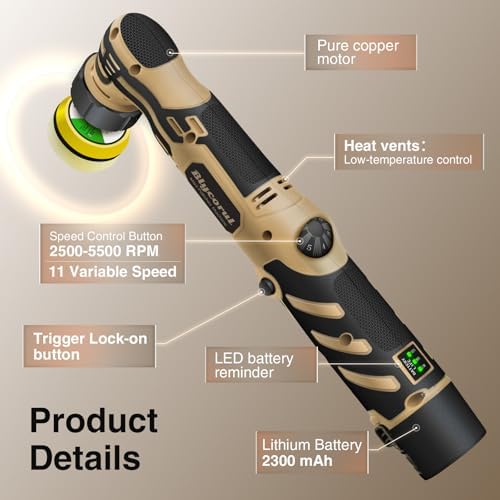 Cordless Mini Polisher, DA&RO Mini CarBuffer Polisher