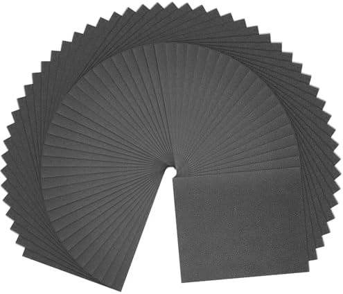 HARFINGTON 50pcs Sandpaper 60 Grit 9 x 11 Inch Waterproof Backing Silicon Carbide Abrasive Wet Dry Sanding Sheets for Wood Finishing, Metal Sanding, Automotive Polishing