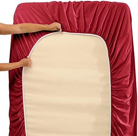 Hearth & Harbor Twin XL Size Sheets - 3 Piece Bed Sheet Set, Hotel Luxury Double Brushed Bed Sheets - Extra Soft Bedding Sheets & Pillowcases, Twin XL, Burgundy