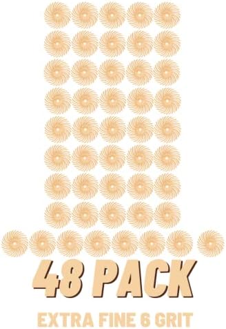 Dedeco Sunburst Radial Bristle Discs 48-Pack - 7/8" Curved - Peach 2500 Grit (Extra-Fine, 6 Micron) - Aluminum Oxide for Polishing & Finishing
