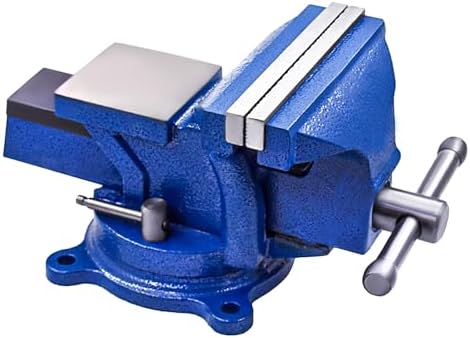 WFLNHB 5" Bench Vise Table Top Clamp Press Locking Swivel Base Heavy-Duty Fit for Crafting Painting Sculpting Modeling Electronics Soldering Woodworking and Fishing Tackle