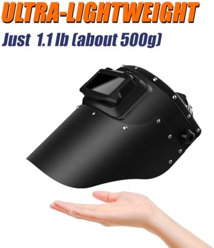 Chopped Top Welding Hood,2x4 1/4 Variable Shade 10 Welding Mask