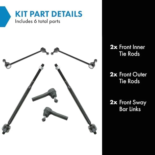 TRQ Front Steering & Suspension Kit Sway Bar Stabilizer Link Tie Rod
