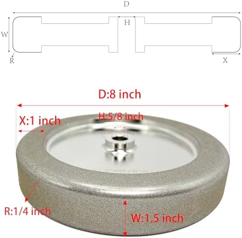 4-in-1 Plus CBN Grinding Wheel 8 Inch, 5/8" Arbor, 1.5" Wide, 320 Grit