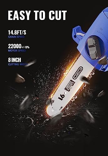 WILD BADGER POWER Cordless Pole Saw 20V 8'' Electric 2.0Ah with Telescoping Pole, 0° to 30° Adjustable Head, Battery and Charger included