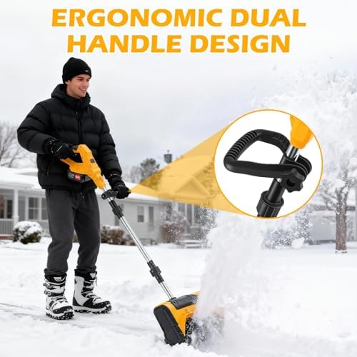 ALSO GO 21V Electric Cordless Snow Shovel, 11-Inch with 2 x 4.0Ah Batteries