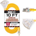 Iron Forge Cable 12 Gauge Extension Cord Multi Outlet, 10 Ft - Yellow SJTW