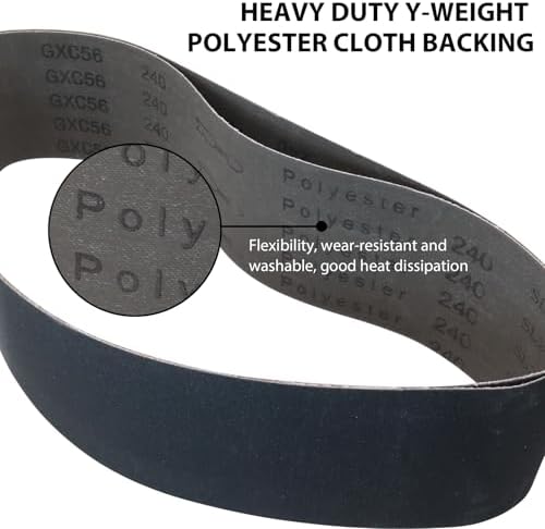 Taokyid 12 Pack 4 x 36 Inch Sanding Belts- Silicon Carbide Knife Sharpening Sander Belts, 2 Pcs Each of 120, 240, 400, 600, 800, 1000 Grits Sanding Belts For 4x36 Belt Sander, Sanding Belts 4x36