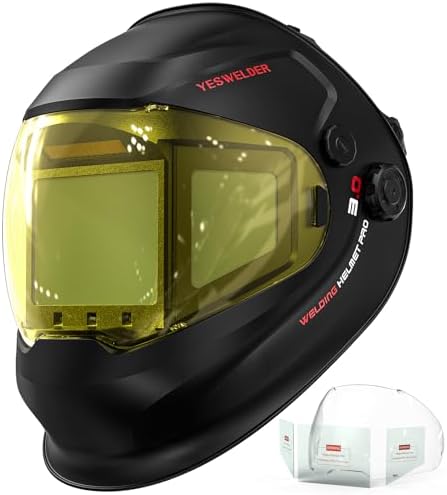 YESWELDER Auto-Adjust Welding Helmet, Internal LCD Control, Panoramic View