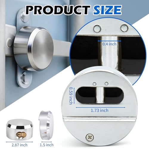 Trailer Lock 3 Pack Keyed, Trailer Door Puck Lock with Work Gloves, 6061 Aluminum Hidden Shackle Hockey Puck Locks for Enclosed Trailers, Trucks, Vans, Sheds, Gates, w/6 Keys