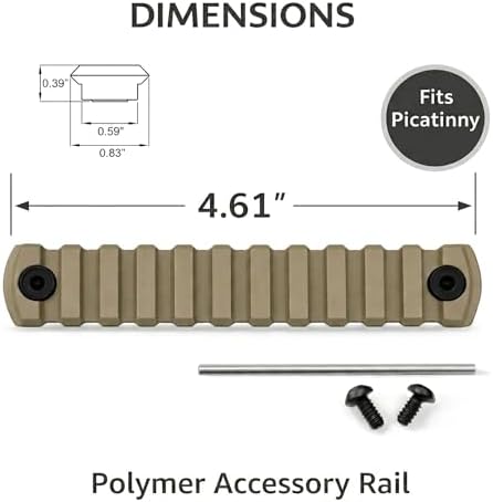 Gotical 13 Slots MLOK Picatinny Rail Section for M-Lok Handguard Flat Dark Earth Fit for 21mm Picatinny/Weaver Rails