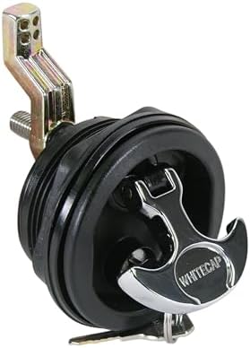 Whitecap S-0226BC T-Handle Latch with Keyed Lock - Black 3" Diameter