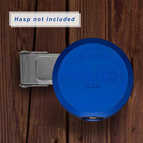 PACLOCK's 8-Series Stepped-Back Puck, High Security Rotating Disc, Manufacturer-Controlled Key Assigning, Exclusive Key Number, U-Pick! Keyed Alike w/ 1 Key, Blue