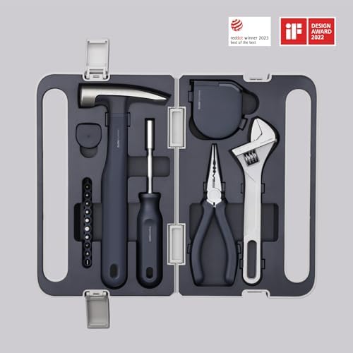 HOTO Electric Spin Scrubber, Cordless Shower Scrubber with Long Handle Bundle with HOTO Tool Set, Hand Tool Set/Home Tool Kit, DIY Set
