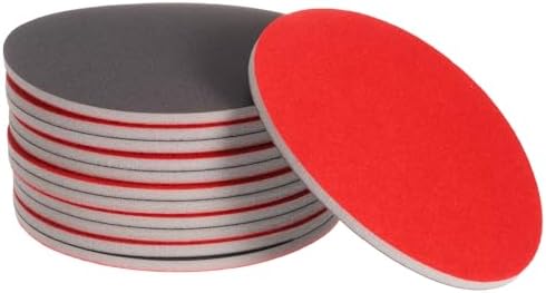 uxcell 12pcs 800 Grit Sanding Sponge 6 Inch Hook and Loop Sponge Sanding Disc Wet/Dry for Car Wood Drywall Metal