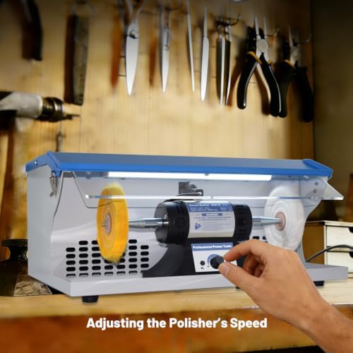 500W Jewelry Bench Polisher with Dust Collector for Jewelers