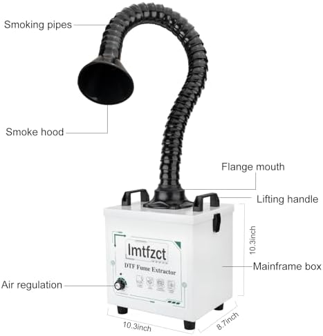 Solder Fume Extractor, DTF Smoker Purifier, 100W, Low-Noise, 3-Stage Filters Adjustable Speeds With A Hose For DTF meachine