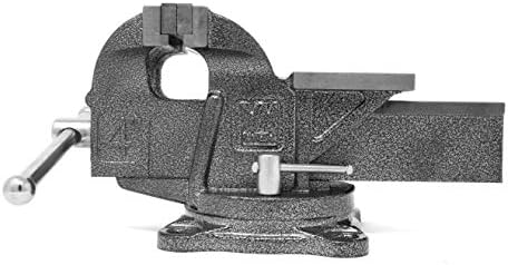 WEN Bench Vise, 4-Inch, Cast Iron with Swivel Base