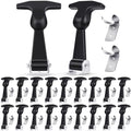 Mudder 20 Pcs Rubber Latches T-Handle Steel Brackets for Hood Cabinet | Elastic Rubber Strap, Stainless Steel Brackets, Flexible Hasp for Vehicle Engine Hood, Tool Box, Cabinet Secure