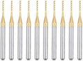 uxcell 10Pcs 1mm Titanium Coat Carbide End Mill Engraving Milling Cutter CNC Router Bits for PCB Machine, 1/8" Shank