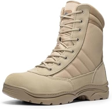 NORTIV 8 Men's Steel Toe Work Boots Side Zipper
