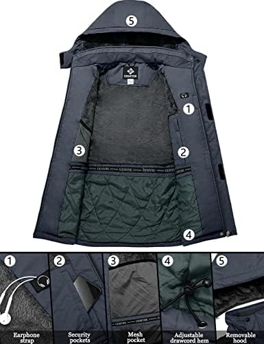 GEMYSE Men's Winter Ski Jacket Waterproof Snow Coat with Detachable Hood