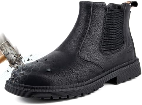Steel Toe Boots for Men & Women,Slip On Work Boots for Construction