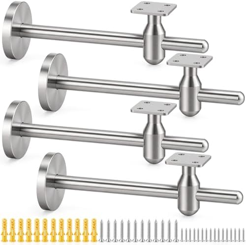 Flutesan 5 Pack 8.27 Inch Handrail Brackets | 304 Stainless Steel Adjustable Stair Railing Brackets with Wrench, Indoor/Outdoor Banister Support for DIY Installation