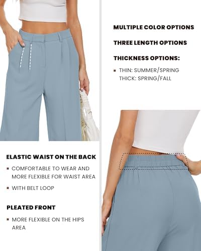 FUNYYZO Wide Leg Dress Pants for Women Work Slacks Business Casual Outfits