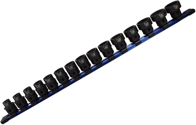 Astro Tool 78215 15-Piece 1/2" Drive Low Profile Nano Impact Sockets - Metric