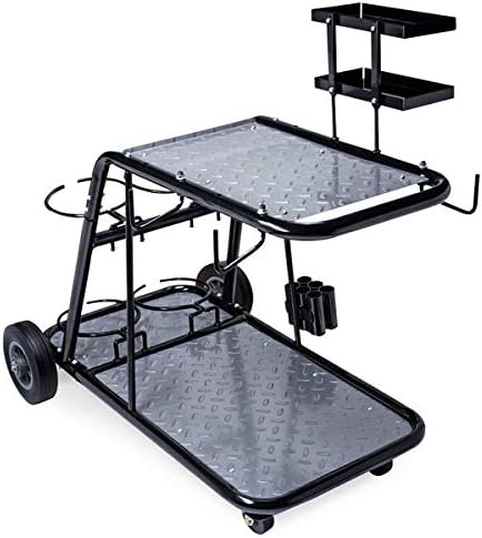 Eastwood Professional Welding Cart for TIG MIG Stick Welder Plasma Cutter Black Steel Construction with Trays Cable Gas Bottle Holder and Wheels
