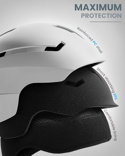 OutdoorMaster Ski & Snowboard Helmet Set with OTG Ski Goggles for Adults
