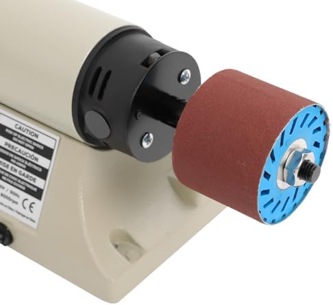 Leather Polisher Burnisher, 350W Electric Edge Grinding Machine, 0-10000 RPM, Adjustable Speed, Rosewood Grinding Head Sander with Grinding Heads for Leather Edge Finishing Polishing