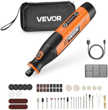 VEVOR 73-Piece Cordless Rotary Tool Kit, DC4V Portable Mini Power Rotary Tool, 5-Level Speed 7000-20000 RPM Multi-Purpose DIY Tools for Engraving, Sanding, Polishing, Carving, Cutting, DIY Crafts