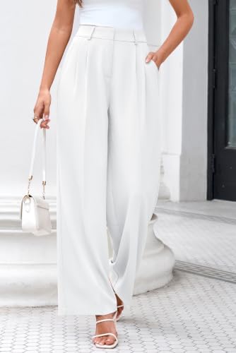 FUNYYZO Wide Leg Dress Pants for Women Work Slacks Business Casual Outfits
