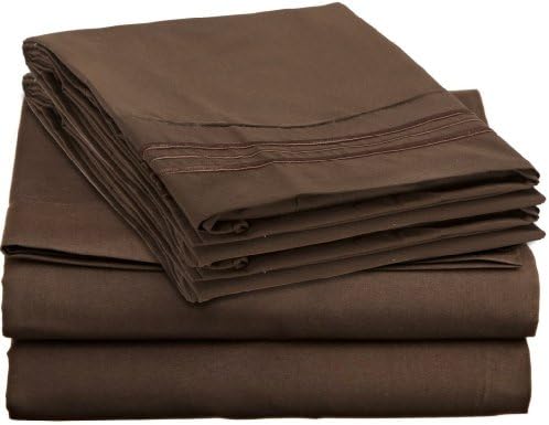 JS Sanders Affordable Microfiber 6 PC Bed Sheet Set - King Size, Chocolate