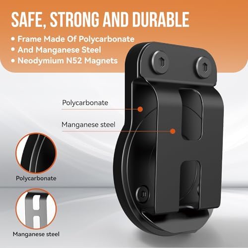 Magnetic Tool Holder | Strong Magnet Clip-On Belt Holster for Wrench, Pliers, Screw Driver, Hammer, Screws, Nails, Sockets, Trowel, Drill Bit, or Any Magnetic Tool and Hardware Holder