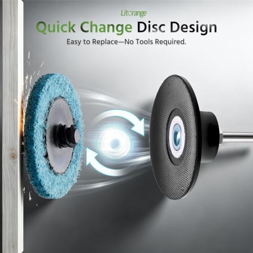 64PCS Sanding Discs 2 Inch & 3 Inch Roll Lock Quick Change Discs, Drill & Die Grinder Sanding Pads with 1/4 Holder, Nylon Surface Conditioning Discs Coarse Medium Fine for Rust Paint Removal Polishing
