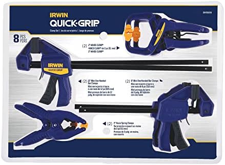 IRWIN QUICK-GRIP Clamps for Woodworking, Quick Release Triggers, 6 Inch, 8 Piece Set (IRHT83220)