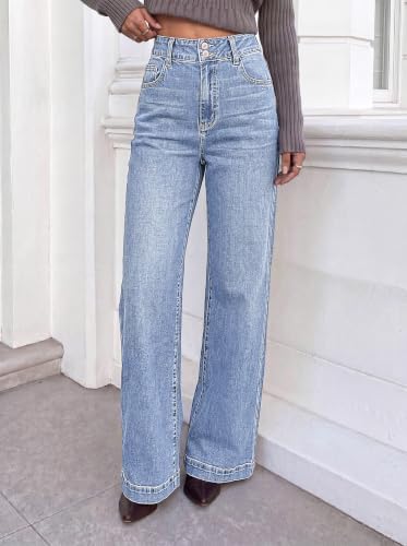 KIRUNDO Wide Leg Jeans for Women High Waisted Denim Pants