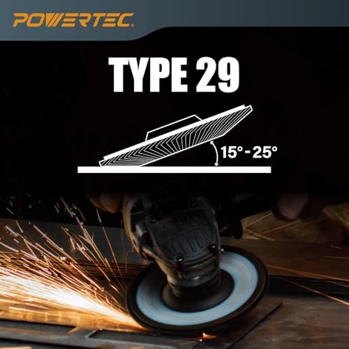 POWERTEC 4-1/2" Zirconia Flap Discs - 20-Pack 40 Grits for Angle Grinder, Compatible with DeWalt DCG413B, DWE402, DCG405B, DWE4011 - Ideal for Sanding and Grinding Metal & Stainless Steel (11101-P2)