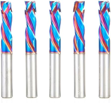 Amana Tool Spektra Extreme Tool Life Coated CNC Compression Spiral Router Bit, 46010-K-5, 5-Pack, 3/8 D x 1-1/8 CH x 3/8 Shank x 3 Inch L 3 Flute
