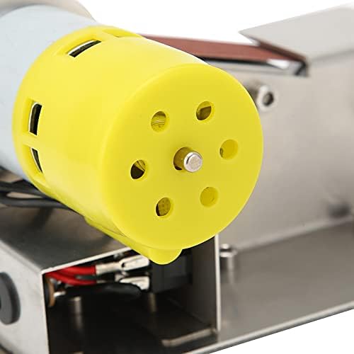 Mini Belt Sander,AC110‑240V Electric Polishing Grinding Belt Machine Aluminum Alloy Micro Knife Sharpener DIY Bench Sanding Machine with 10 Sanding Belt for Metal Wood Polishing(US Plug 775-100W)