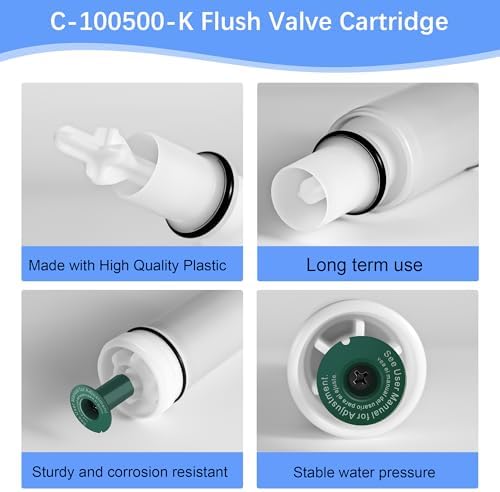 2Pack C-100500-K Flush Valve Cartridge Assembly, for 500, 501, 501A, 501B, 503, 504 Series, 503/504 Cartridge Compatible with M-101526-F3, M-101526-F4 Assist Tank