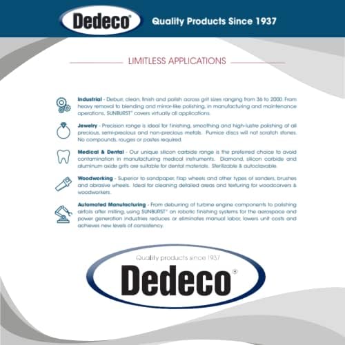 Dedeco Sunburst Radial Bristle Discs 12-Pack - 3" Curved - 3/8" Arbor - White 120 Grit (Medium) - Aluminum Oxide for Polishing & Finishing
