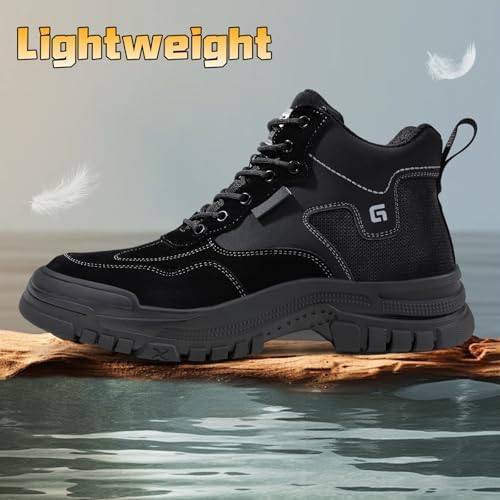 GUSAYEX Steel Toe Boots for Men Puncture Resistant Work Boots