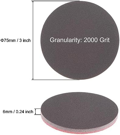 uxcell 50pcs 2000 Grit Sanding Sponge 3 Inch Hook and Loop Sponge Sanding Disc Wet/Dry for Car Wood Drywall Metal