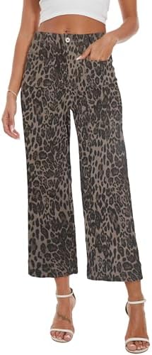 Wide Leg Jeans for Women Trendy High Waisted Flare Jeans Cropped Pants Stretchy Baggy
