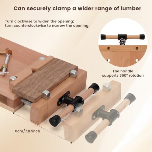 Portable Woodworking Bench Vise, Woodworking Bench Vise Kit, Equipped With 2 G-Type Clamps And Adjustable Limit Blocks, Suitable For Fixing Woodworking Tools In Home Workshops To Process Wood