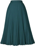 GRACE KARIN Pleated Midi Skirt for Women Chiffon A-Line Outfits